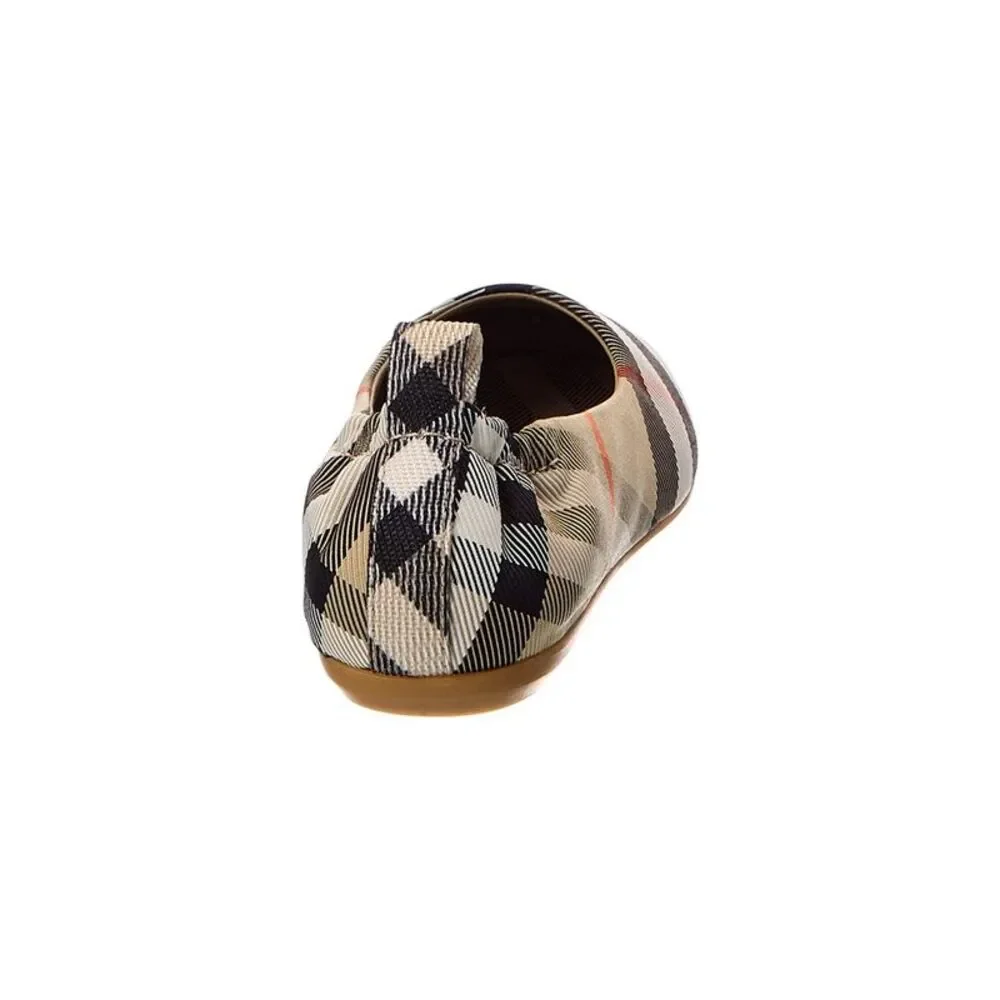 Burberry Check Canvas Ballerina Flat, Brown